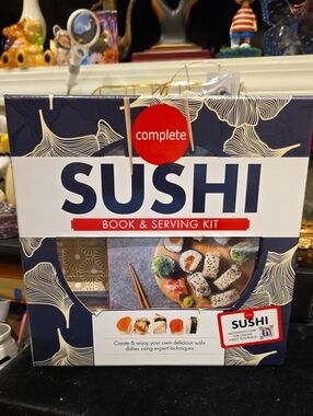 Complete Sushi Book & Serving Kit - Navy and White